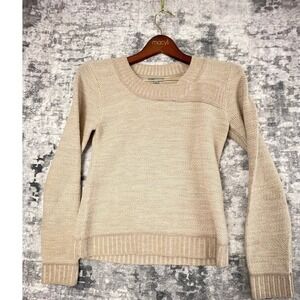 Horny Toad‎ Eclair Sweater Womens XS Boho Merino Wool Beige Asymmetrical Knit